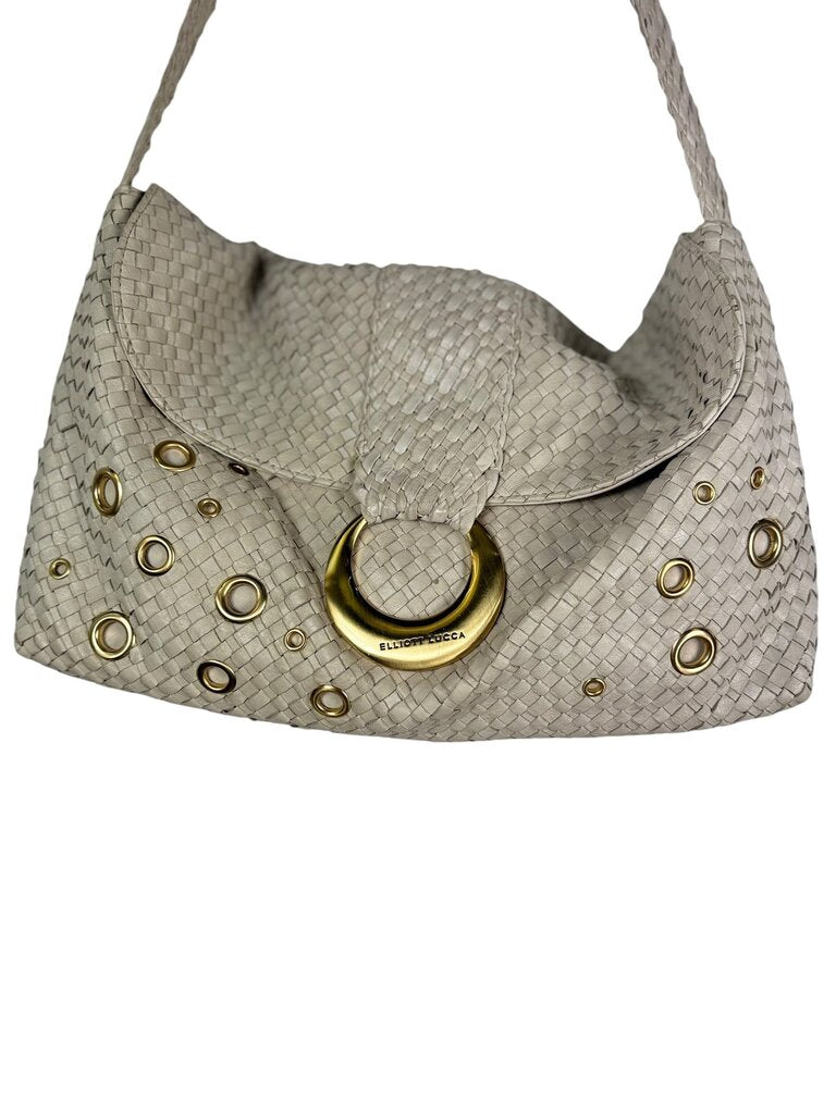 ELLIOT LUCCA WOVEN LEATHER HOBO BAG