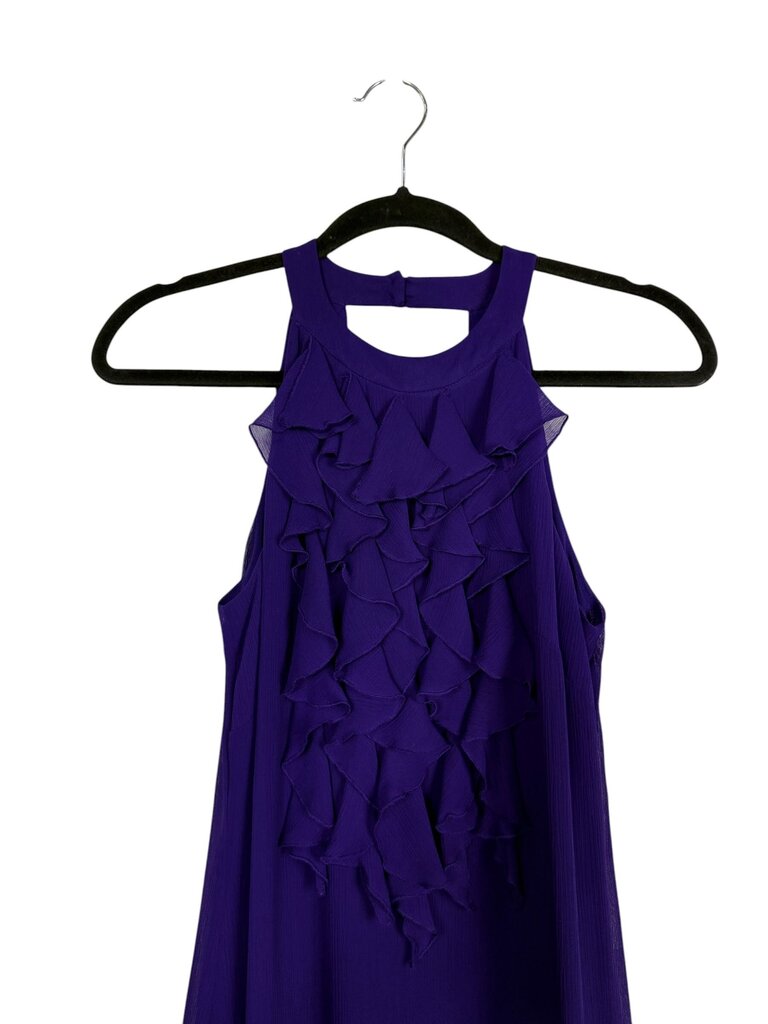 TRULI RUFFLE FRONT SHIFT DRESS