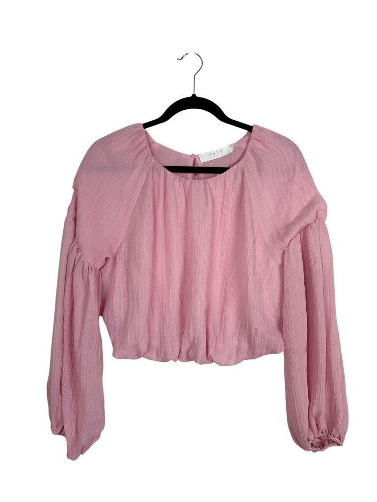 ASTR THE LABEL BUBBLE HEM BLOUSE
