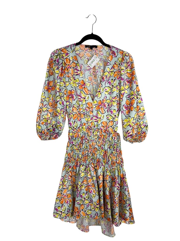 MAJE FLORAL OPEN BACK DRESS
