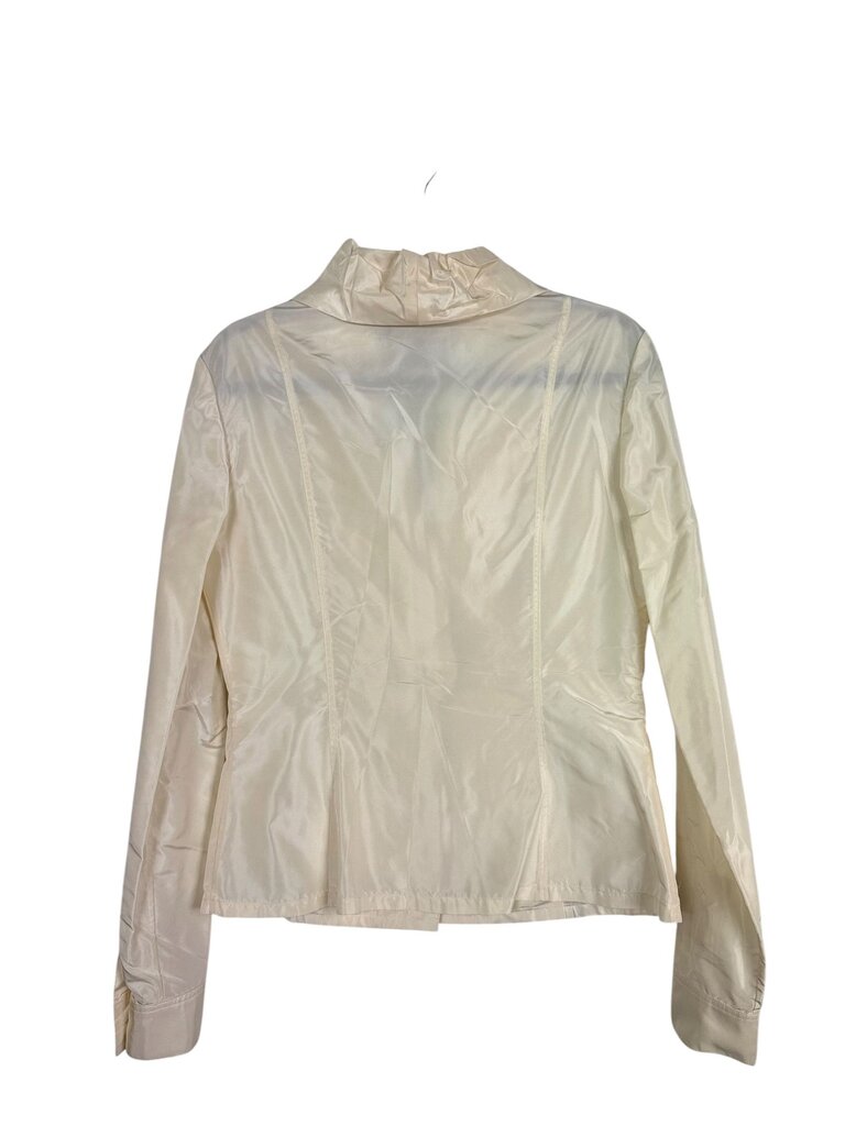 REEM ACRA RUFFLE SILK BLOUSE