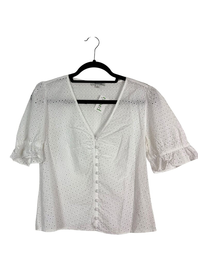 MADEWELL EYELET BUTTON BLOUSE