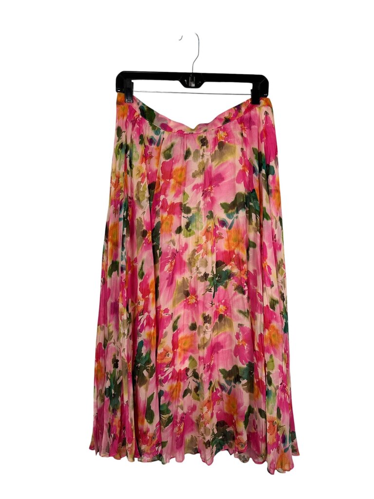 J.CREW FLORAL PLEATED CHIFFON MIDI SKIRT