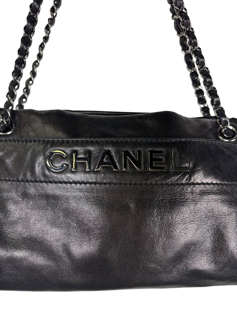 AUTHENTIC CHANEL LAMBSKIN LAX ACCORDIAN HOBO BAG