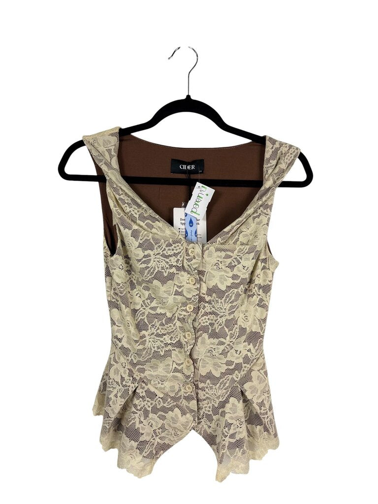 CIDER BUTTON LACE TOP