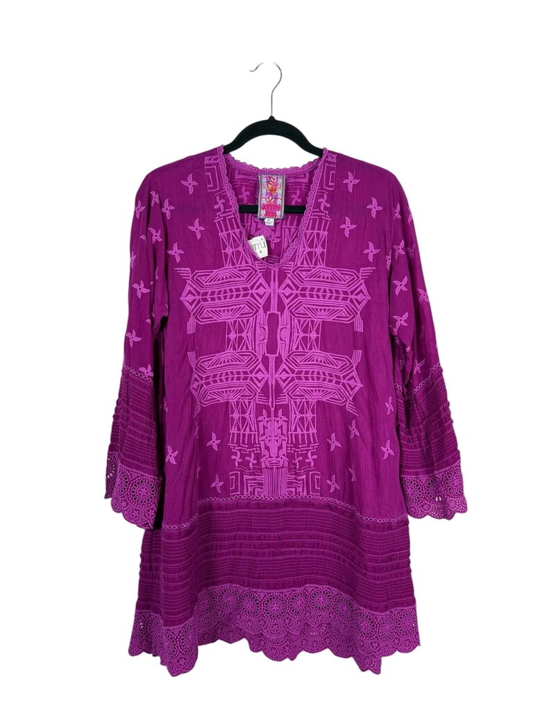 JOHNNY WAS EMBROIDERED SHIFT DRESS