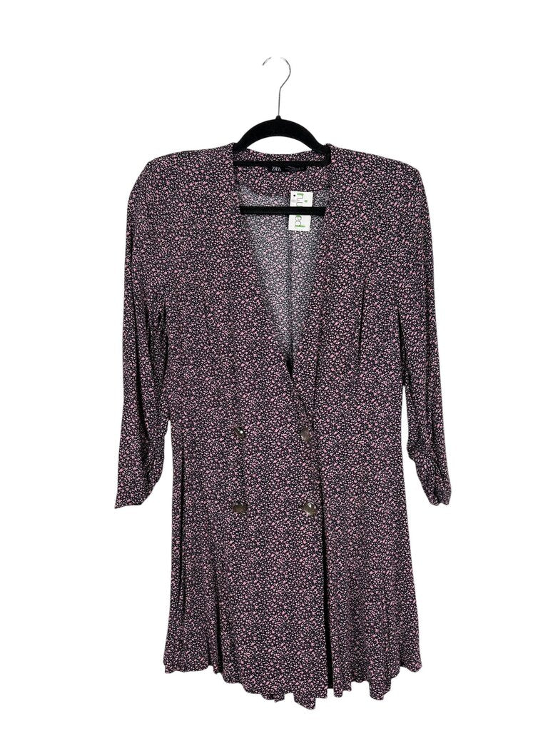 ZARA DOUBLE BREASTED FLORAL ROMPER