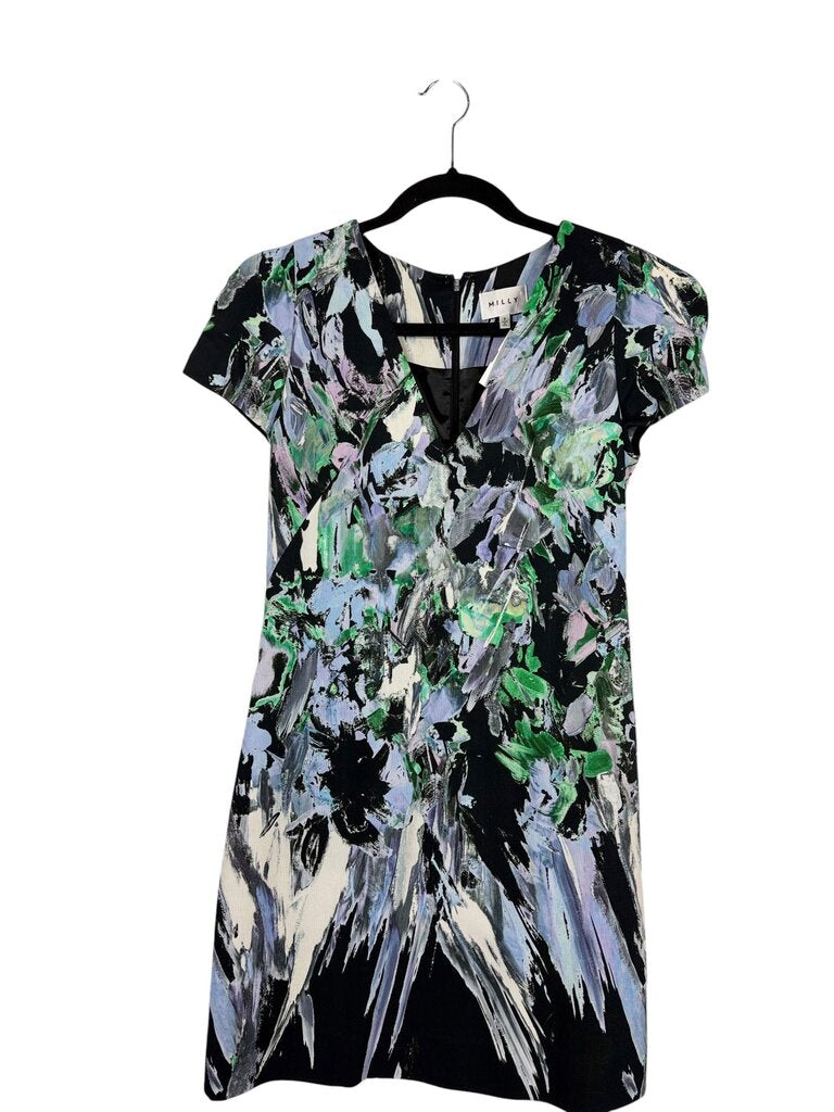 MILLY BRUSHSTROKE PRINT DRESS