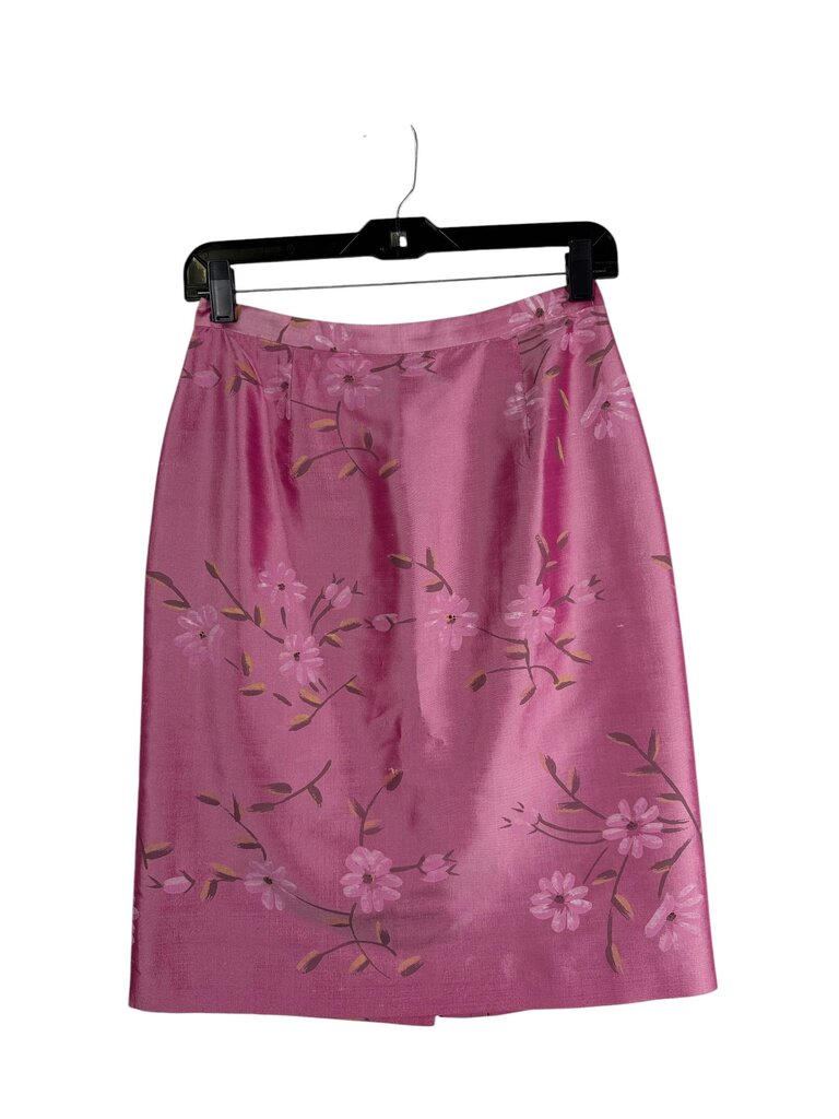 YL FLORAL SILK PENCIL SKIRT