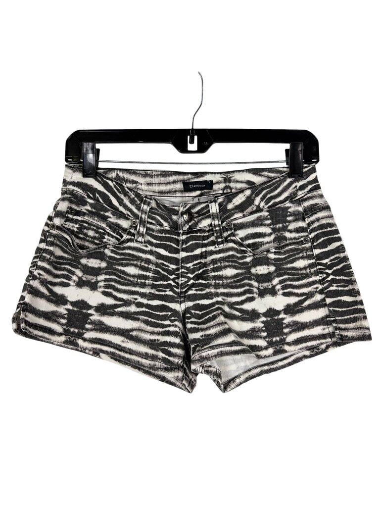 BEBE ZEBRA PRINT MINI SHORTS