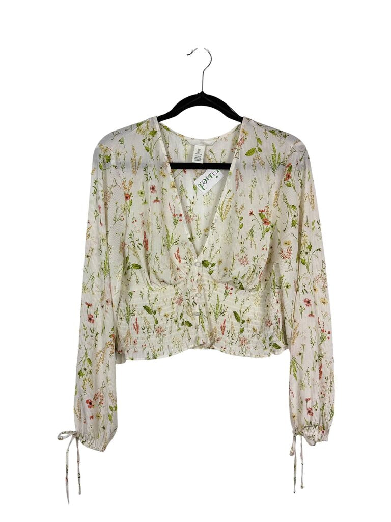 H&M BUTTON FLORAL BLOUSE