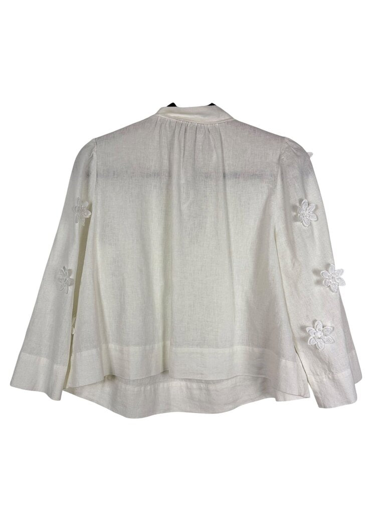 LOFT FLORAL APPLIQUE BLOUSE