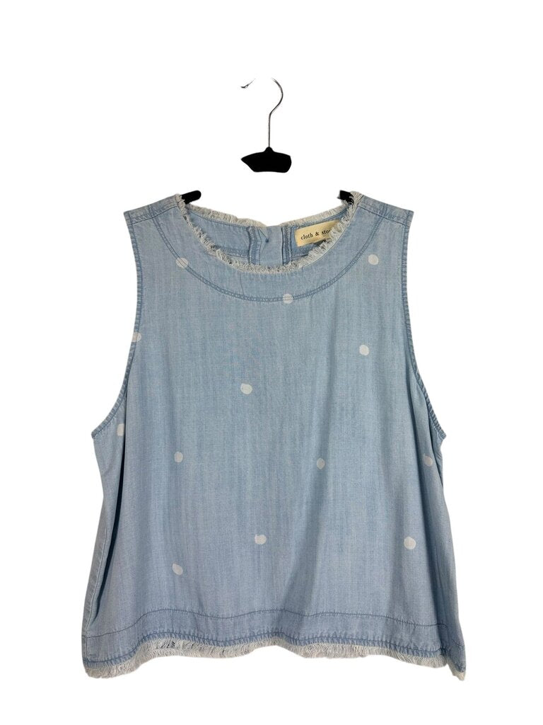 CLOTH & STONE POLKA DOT CHAMBRAY TOP