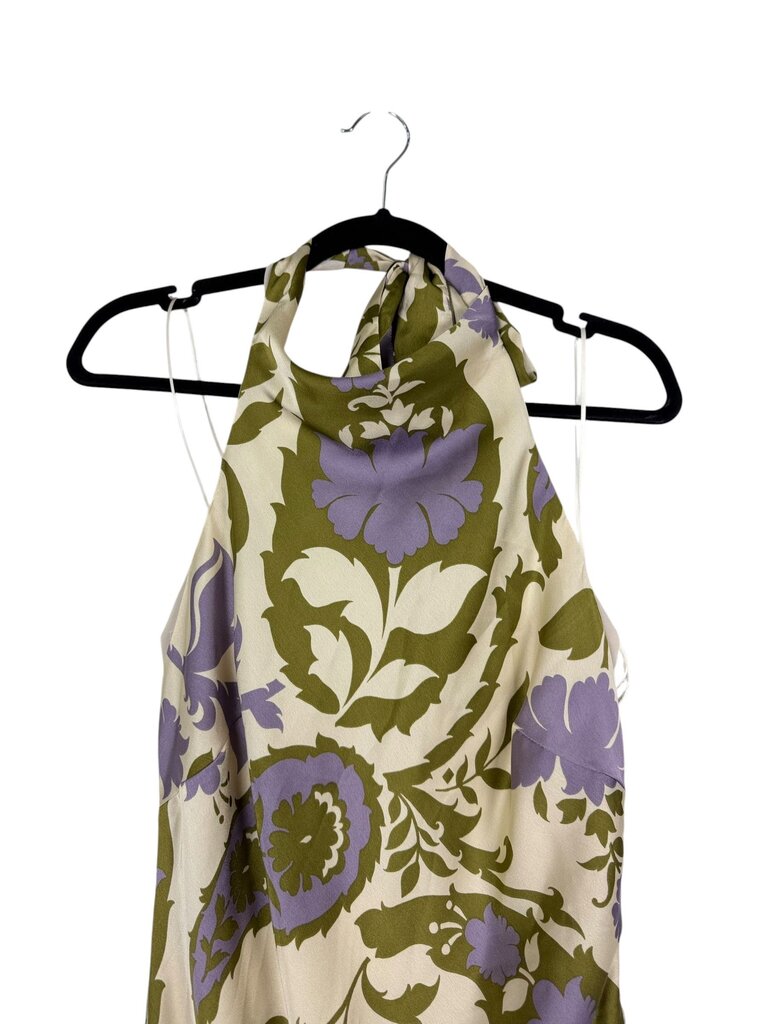 DRESS FORUN SATIN FLORAL MAXI DRESS