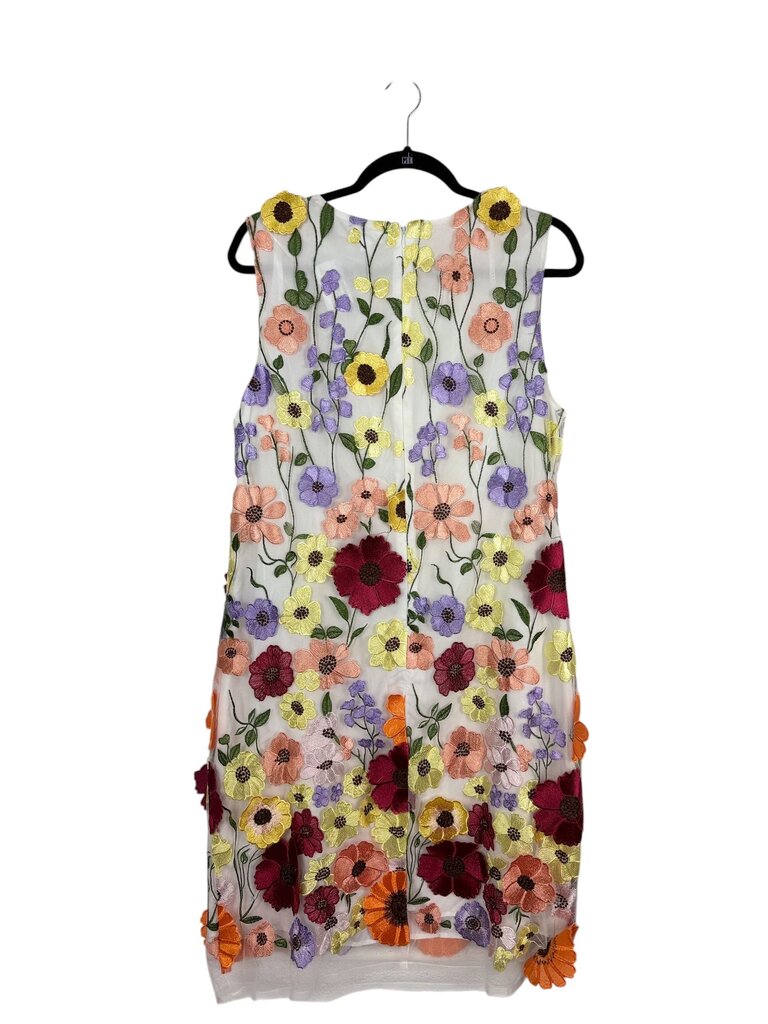 NICOLE MILLER NEW YORK FLORAL APPLIQUE DRESS