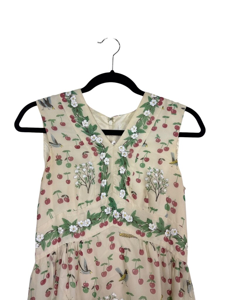 ANNA SUI CHERRY & ANIMAL PRINT DRESS