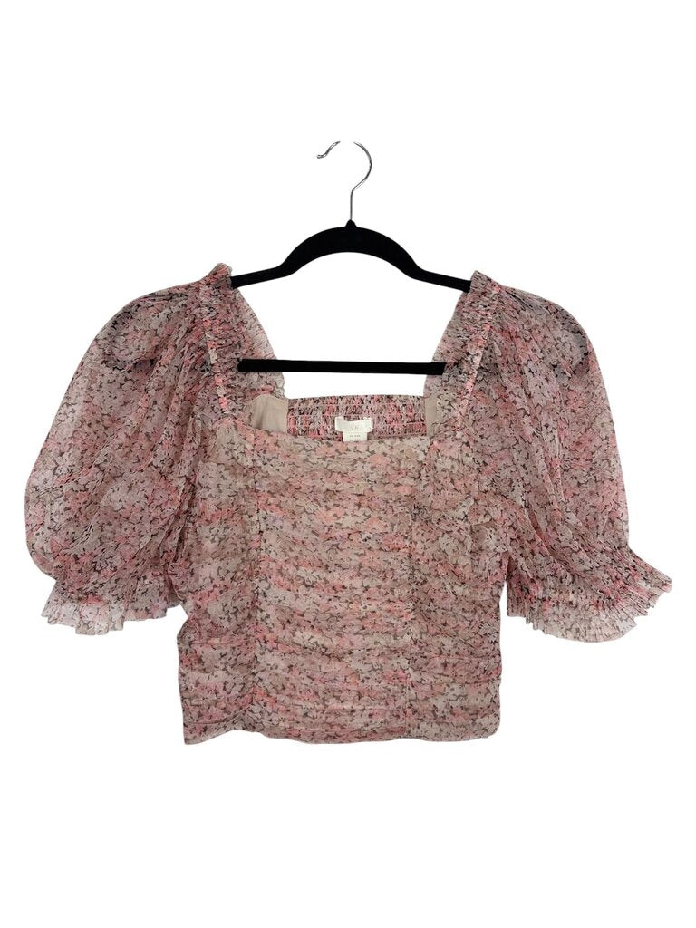 H&M MESH FLORAL BLOUSE
