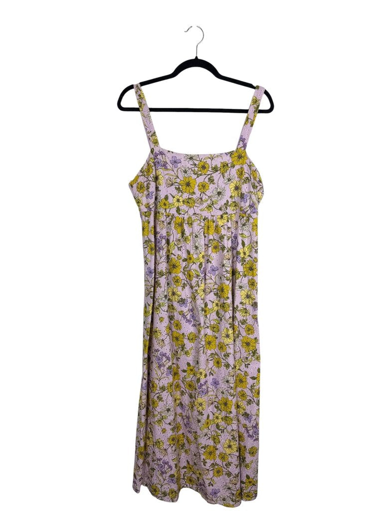 LOFT FLORAL EYELET DRESS