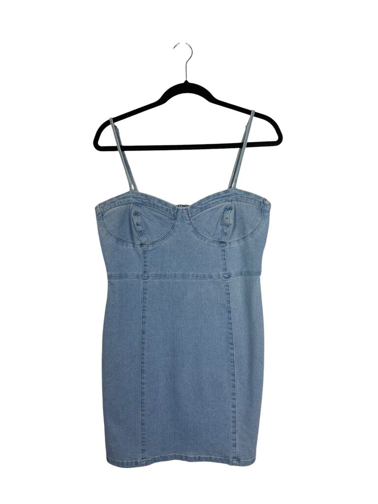 FOREVER 21 DENIM BUSTIER DRESS