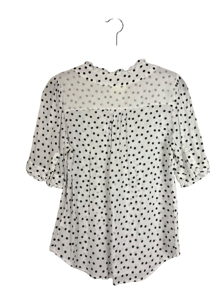 MAEVE POLKA DOT BUTTON BLOUSE