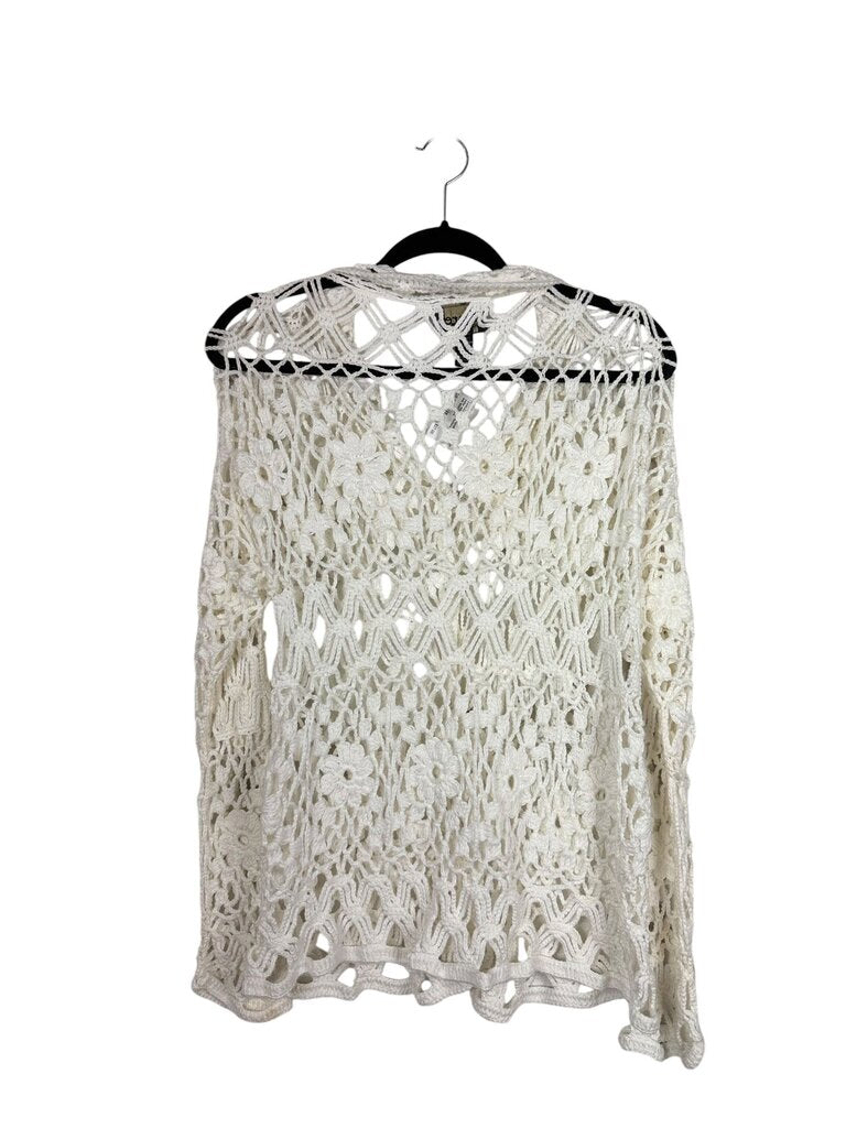 PURE HANDKNIT CROCHET BUTTON CARDIGAN