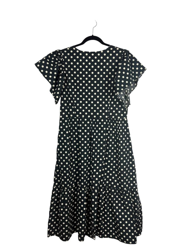 WHO WHAT WEAR POLKA DOT MIDI DRESS
