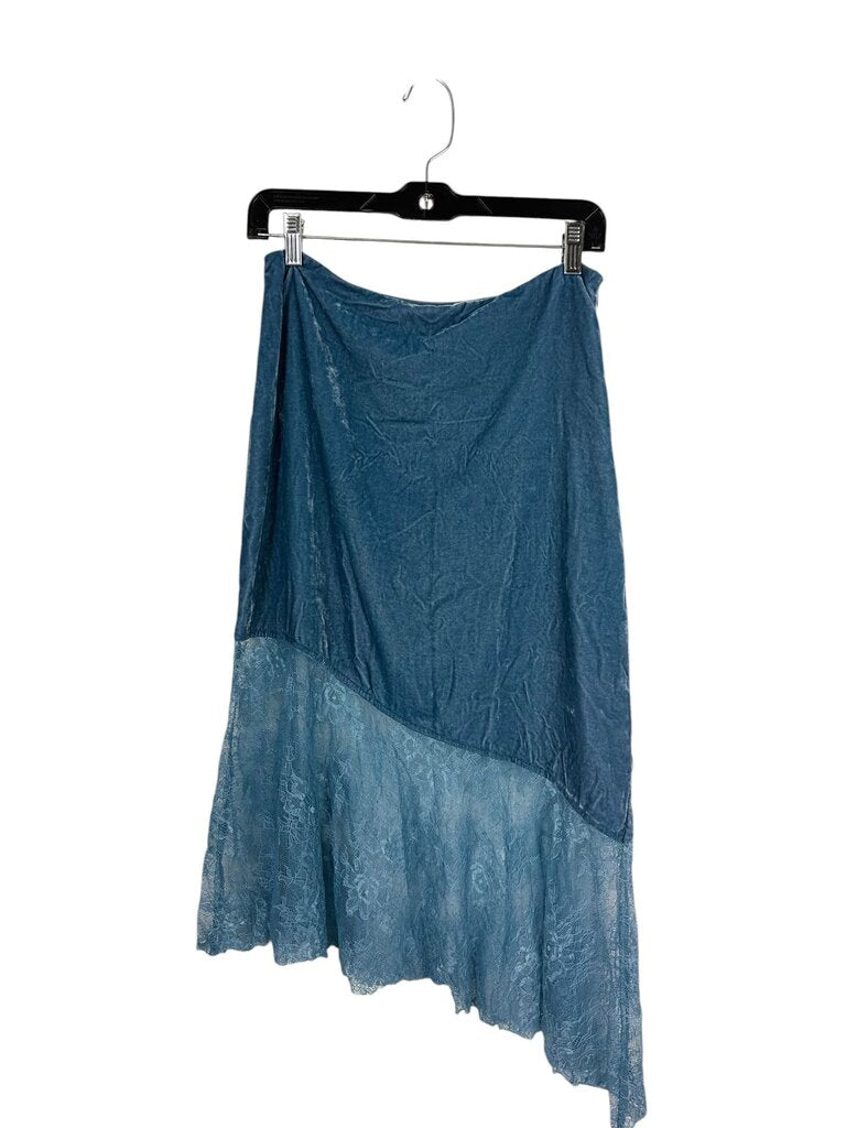 FREE PEOPLE VELVET & LACE SKIRT