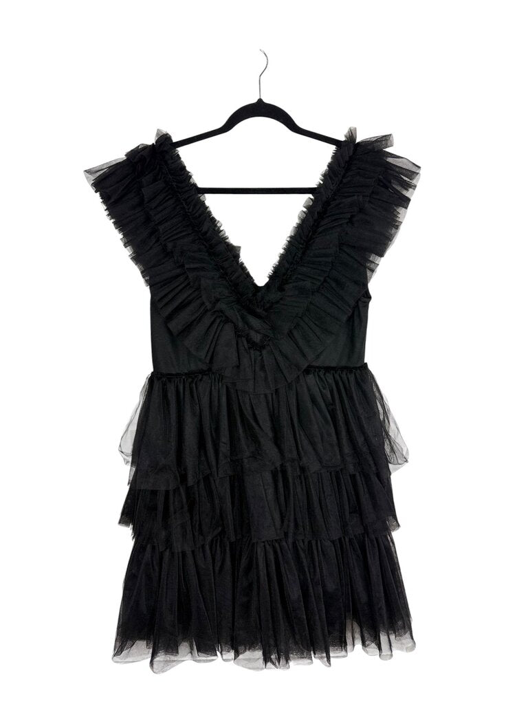 BETSEY JOHNSON MESH RUFFLE DRESS