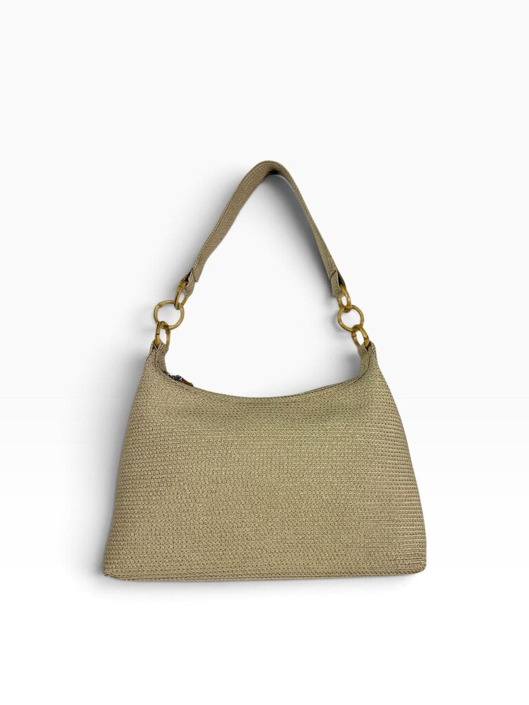 TALBOTS STRAW & BAMBOO SHOULDER BAG