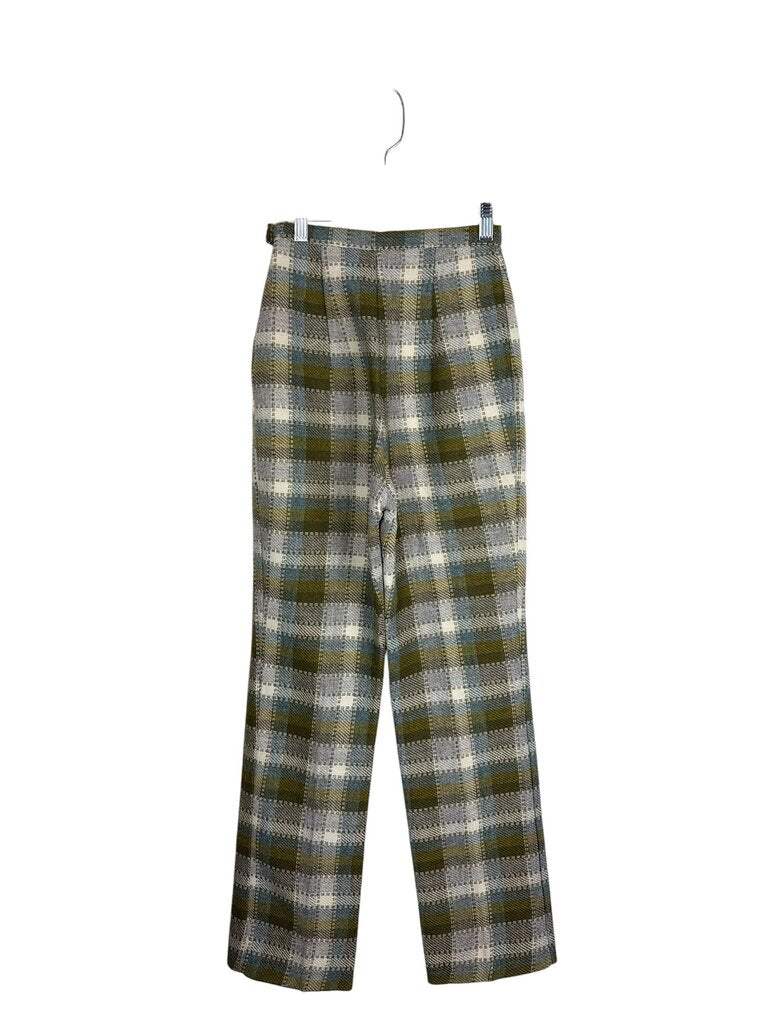 PANTASTICKS HIGH RISE PLAID TROUSERS