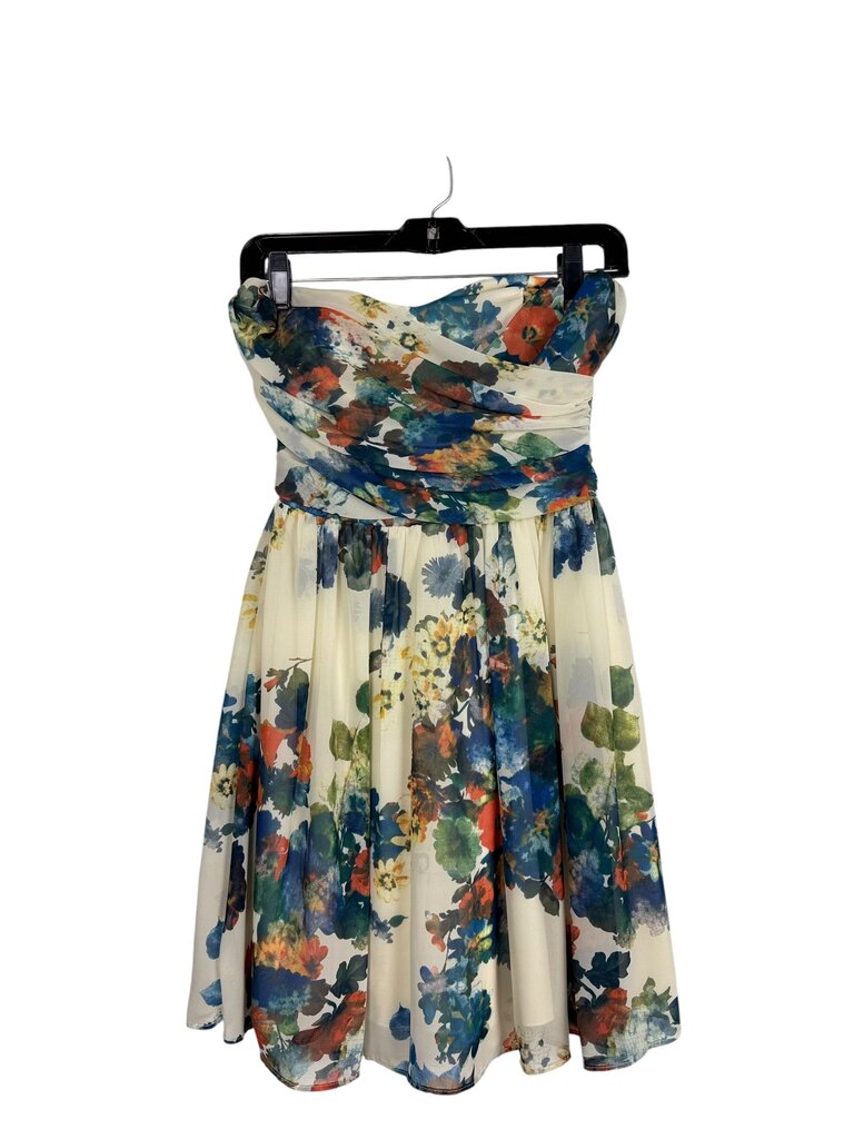 MYSTRIC STRAPLESS FLORAL DRESS