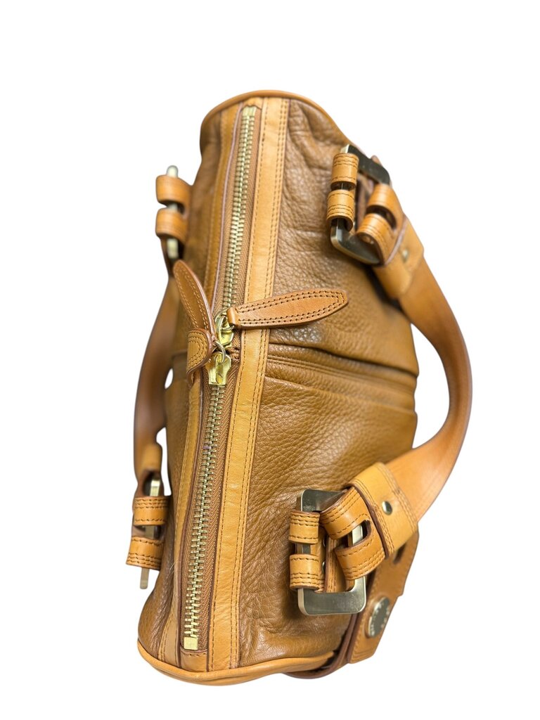 MICHAEL KORS PEBBLE LEATHER HARDWARE SATCHEL
