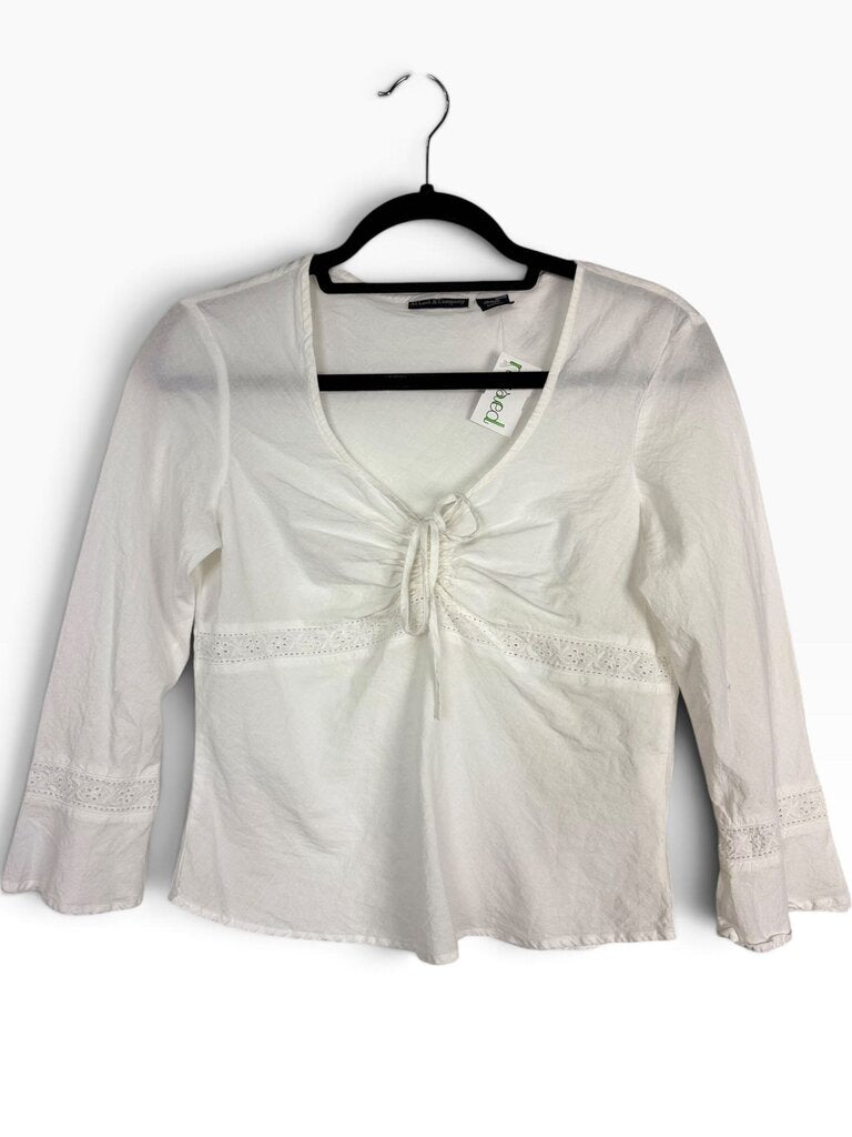 AT LAST & COMPANY EYELET BLOUSE
