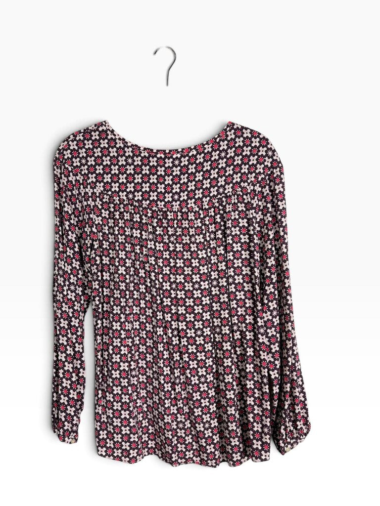 LOFT GEO FLORAL PRINT BLOUSE
