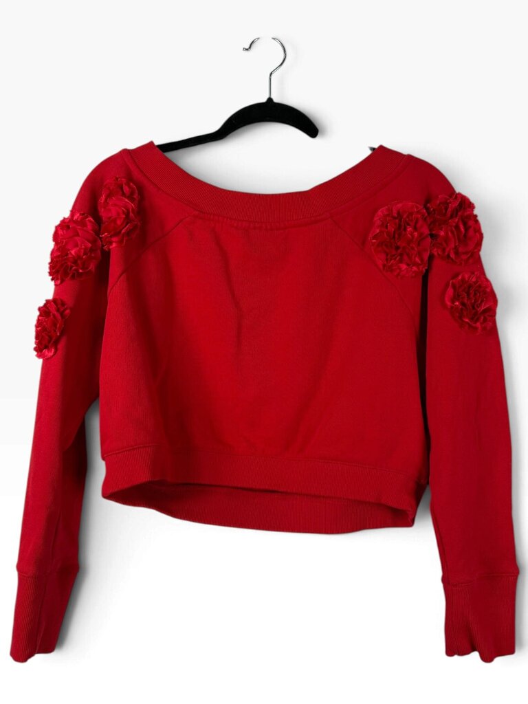 MAEVE ROSETTE APPLIQUE CROP TOP
