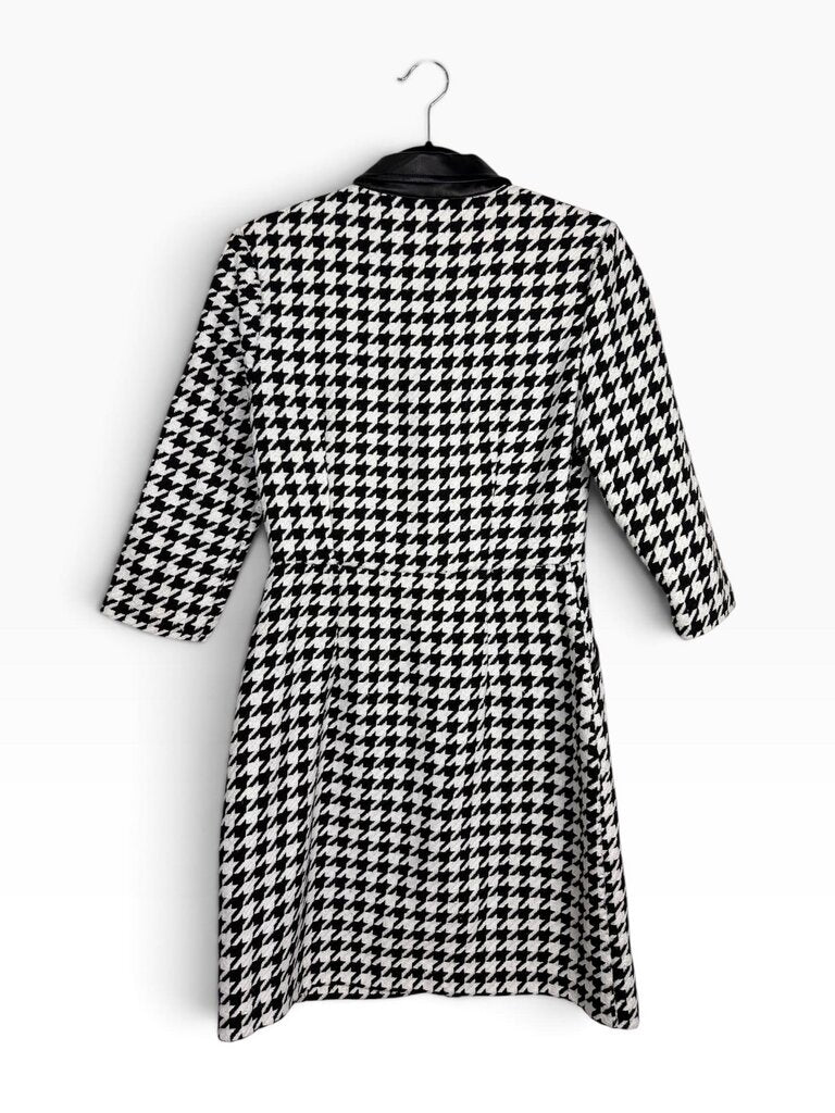 ALEXIA ADMOR HOUNDSTOOTH SHIRT DRESS