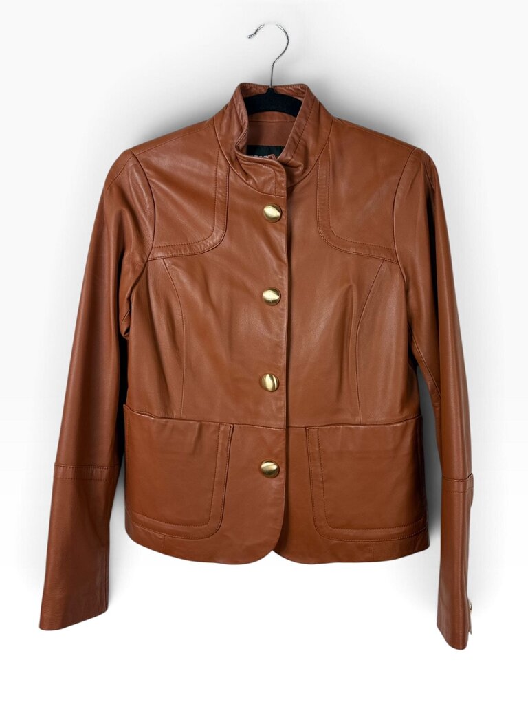 ETCETERA BUTTON LEATHER JACKET