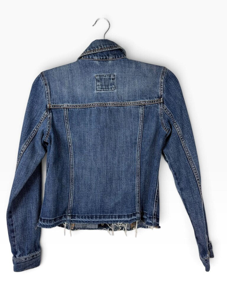 ABERCROMBIE AND FITCH FRAYED DENIM JACKET