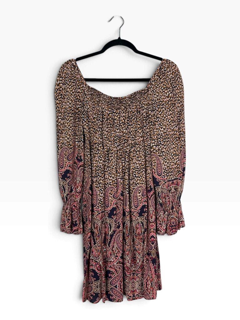 MAEVE CHEETAH & PAISLEY PRINT DRESS