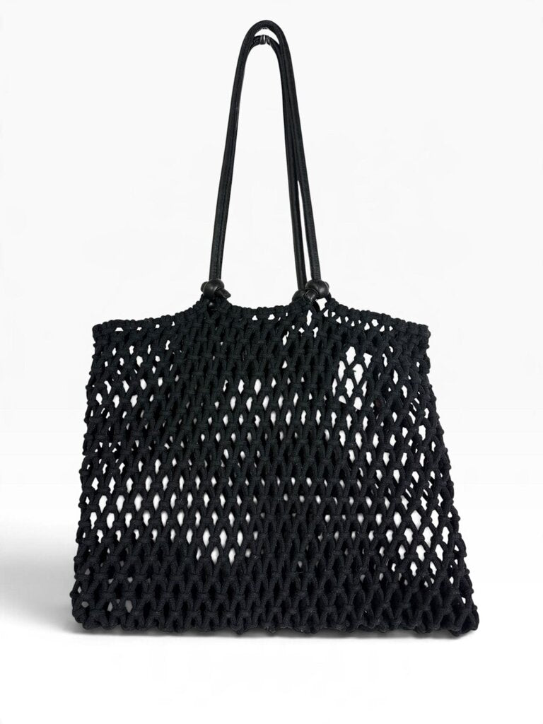 CLARE V WOVEN NET SHOULDER BAG