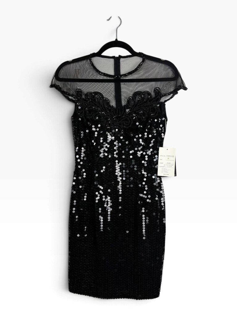 LIME NIGHT BEADED SHIMMER MINI DRESS