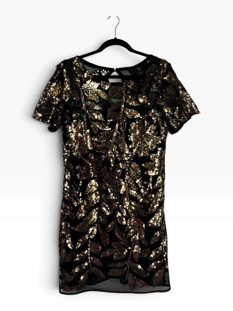 MAEVE FLORAL SEQUIN MINI SHIFT DRESS
