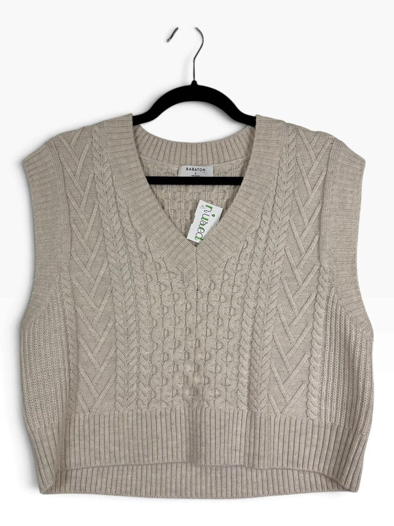 BABATON SLEEVELESS CABLE KNIT VEST