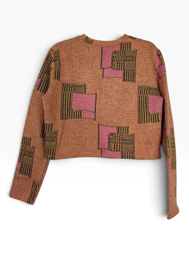ZARA CROPPED GEO PRINT SWEATER