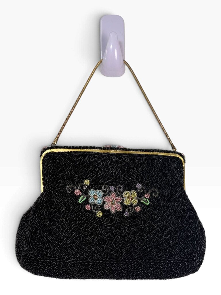 CHUNN PARIS FLORAL BEADED EVENING BAG