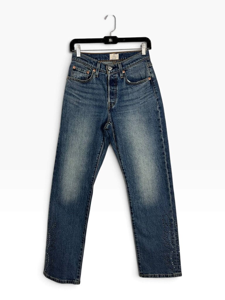 LEVI'S 501 STUDDED STRAIGHT LEG JEANS