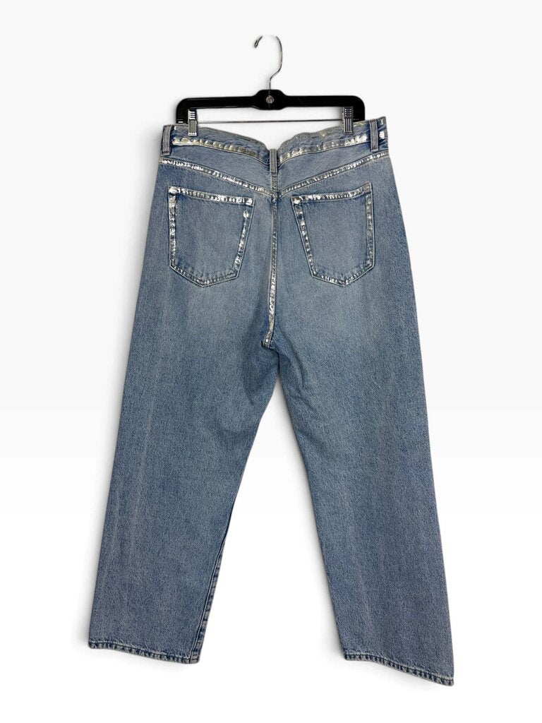 MNG SILVER STRIPE WIDE LEG JEANS