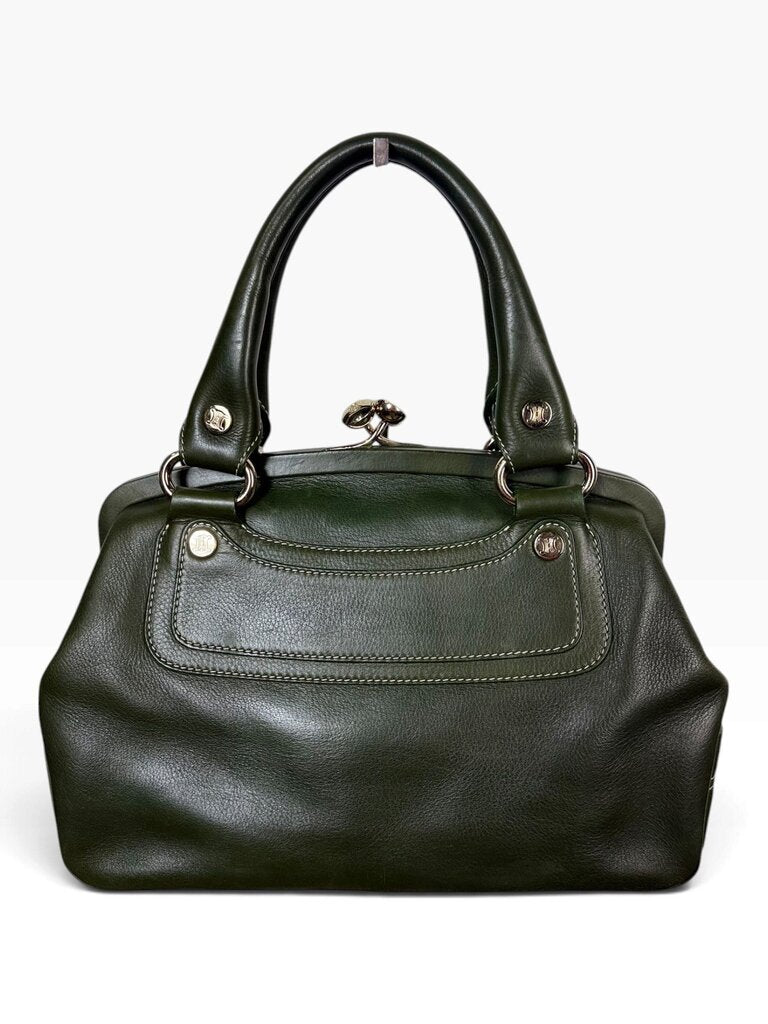 AUTHENTIC CELINE KISS LOCK LEATHER BOOGIE BAG