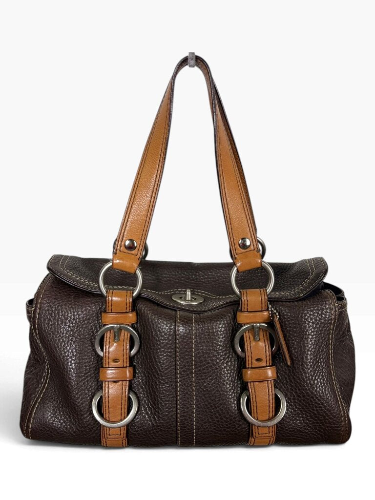 COACH PEBBLE LEATHER TOP HANDLE SATCHEL