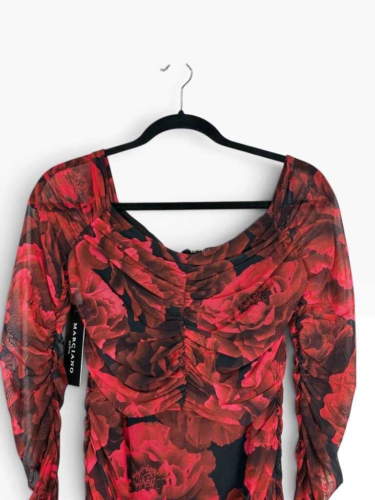MARCIANO ROSE PRINT MESH DRESS